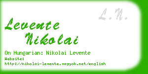 levente nikolai business card